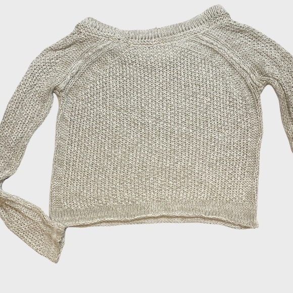 Free people crop knitted beige sweater - Picture 2 of 8